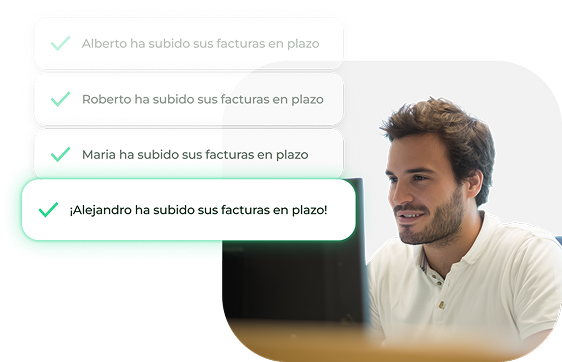 Gestor recibiendo notificación automática para revisar documentación en Previoo